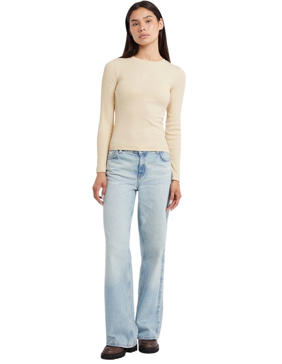 Top Guess Jeans cuello redondo escote regular