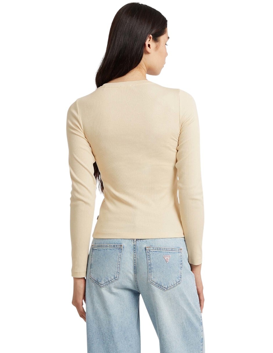 Top Guess Jeans cuello redondo escote regular