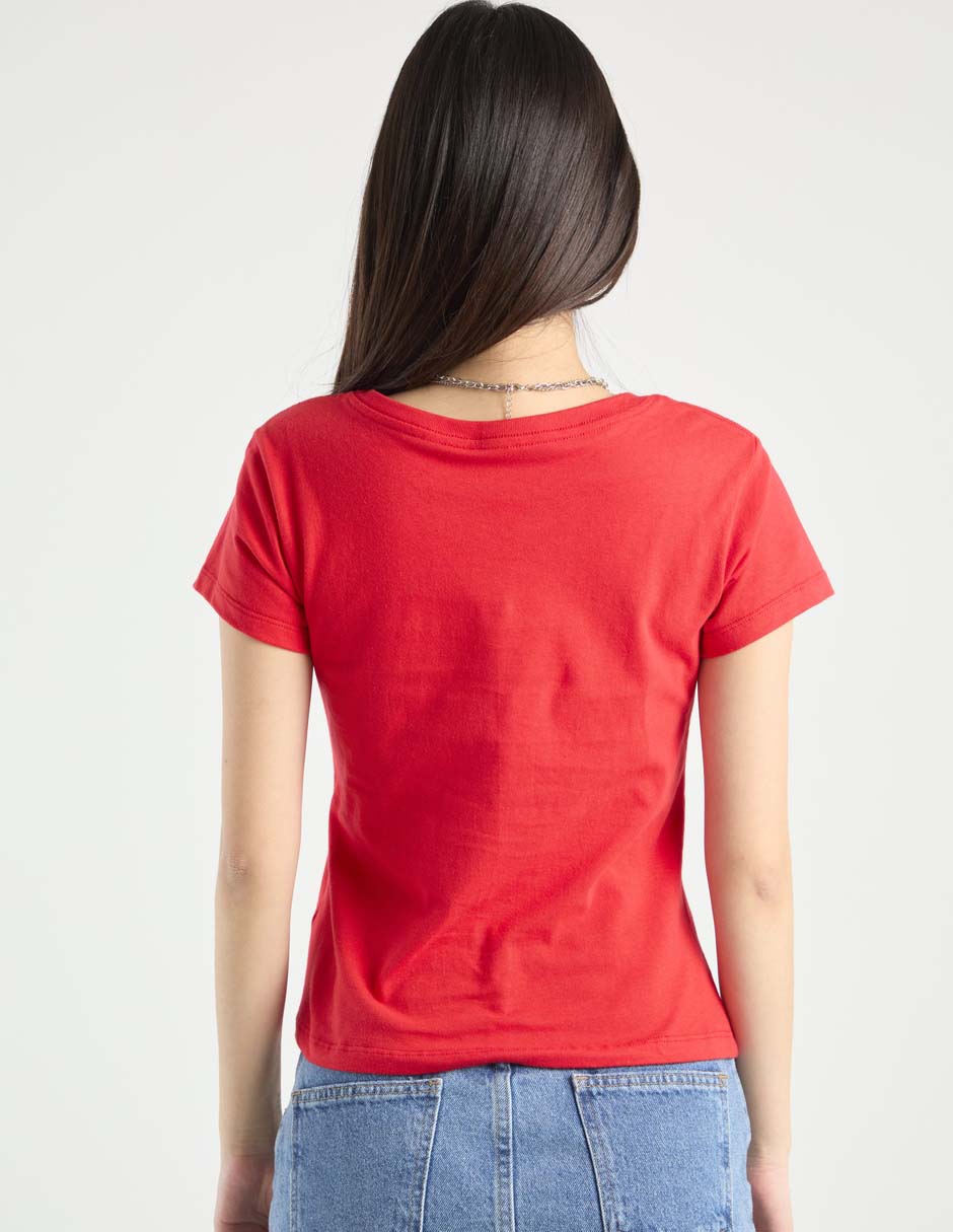 Playera manga corta Tee Bar Grinch cuello redondo para mujer
