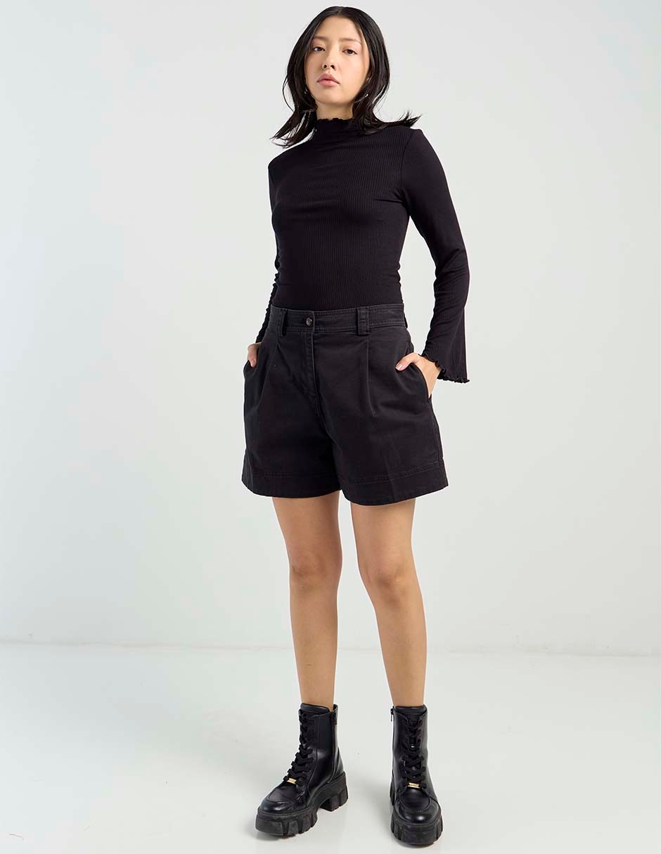Playera manga larga cuello alto para mujer 2
