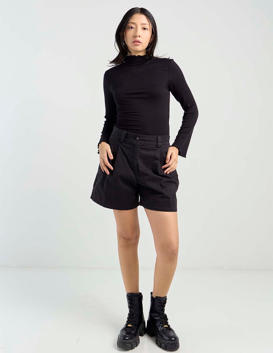 Playera manga larga cuello alto para mujer 3