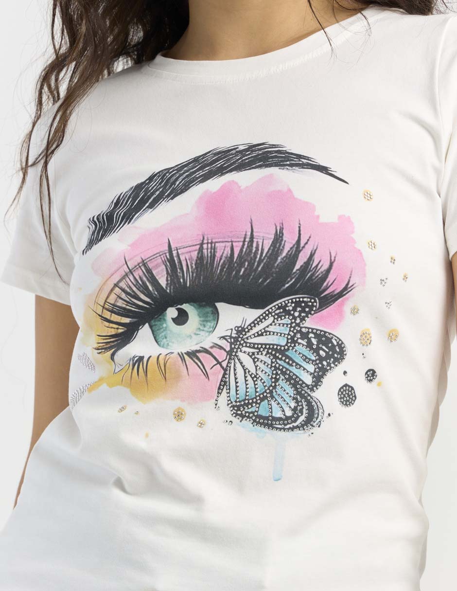 Playera manga corta cuello redondo para mujer 7
