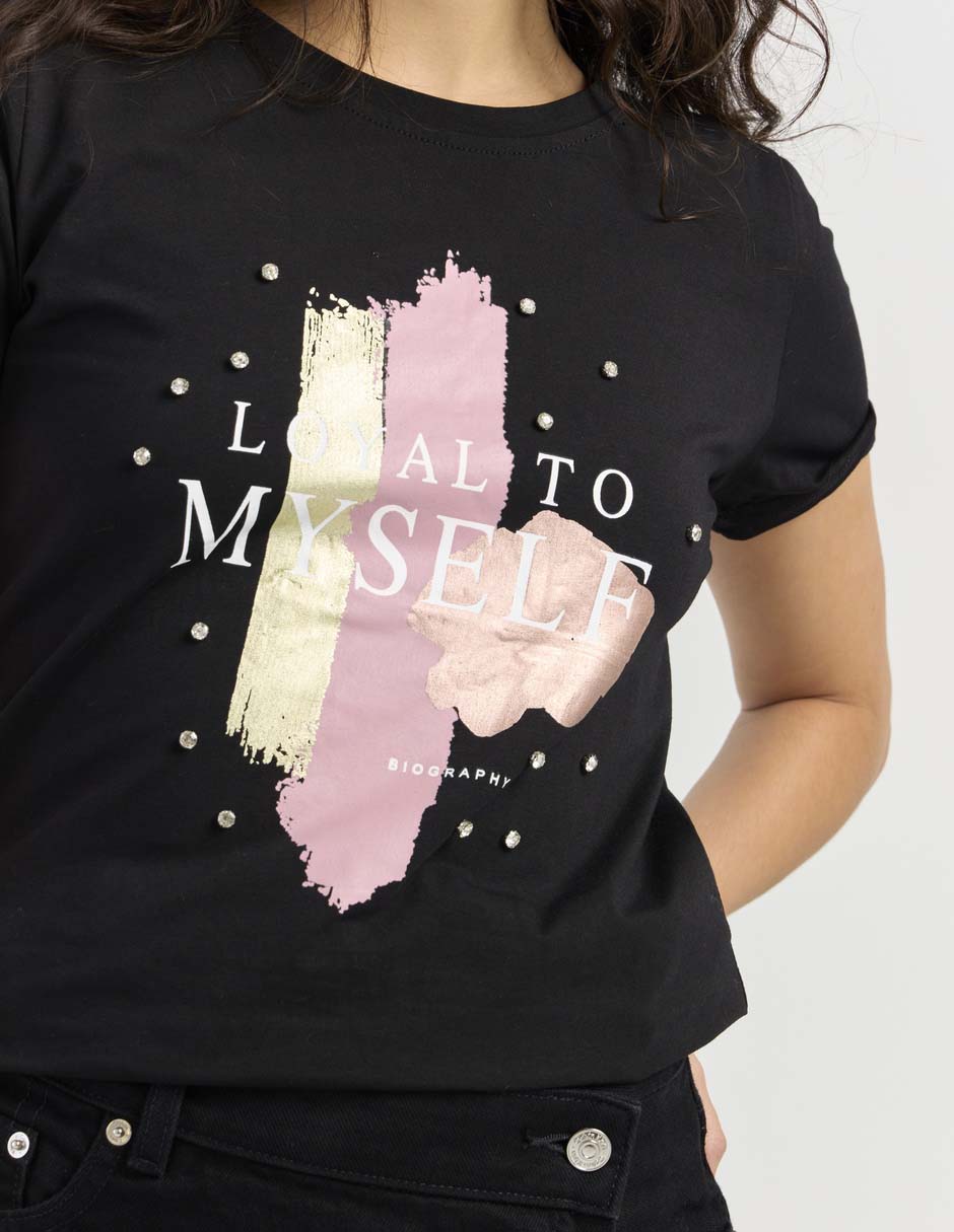 Playera manga corta cuello redondo para mujer 4