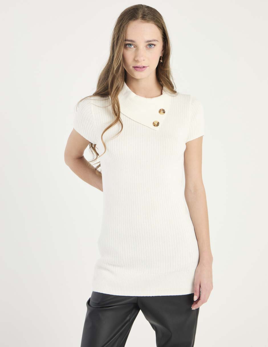 Suéter cuello asimétrico para mujer