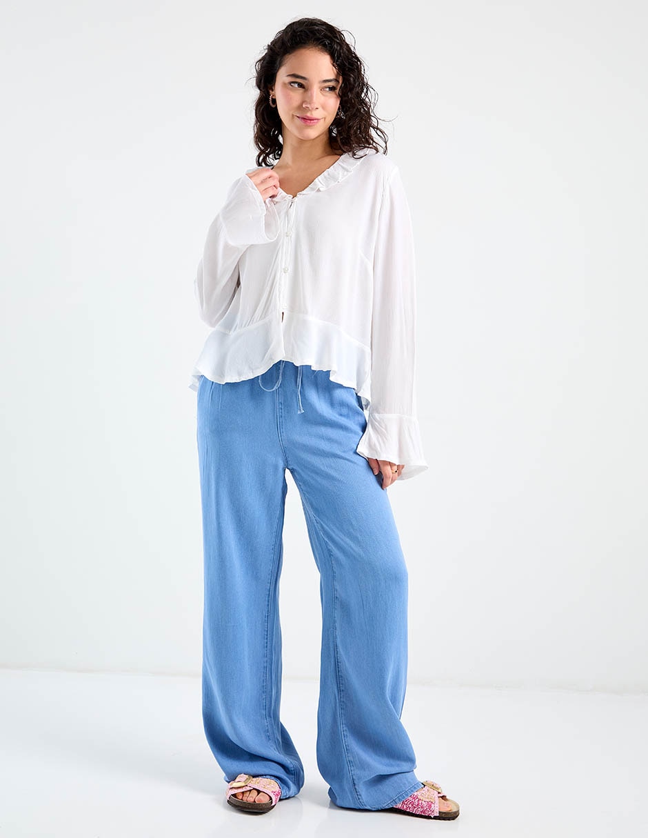 Blusa peplum manga larga para mujer 3