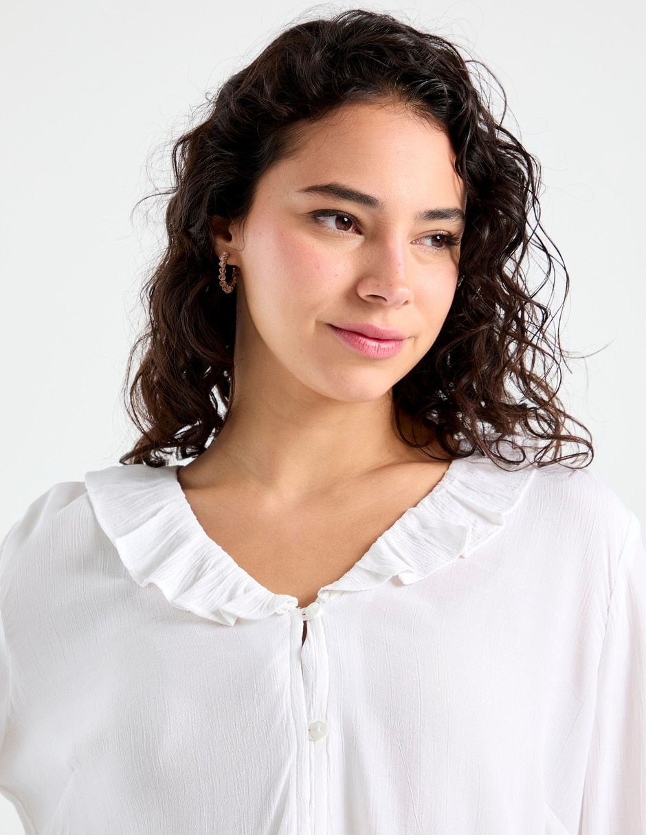 Blusa peplum manga larga para mujer 4