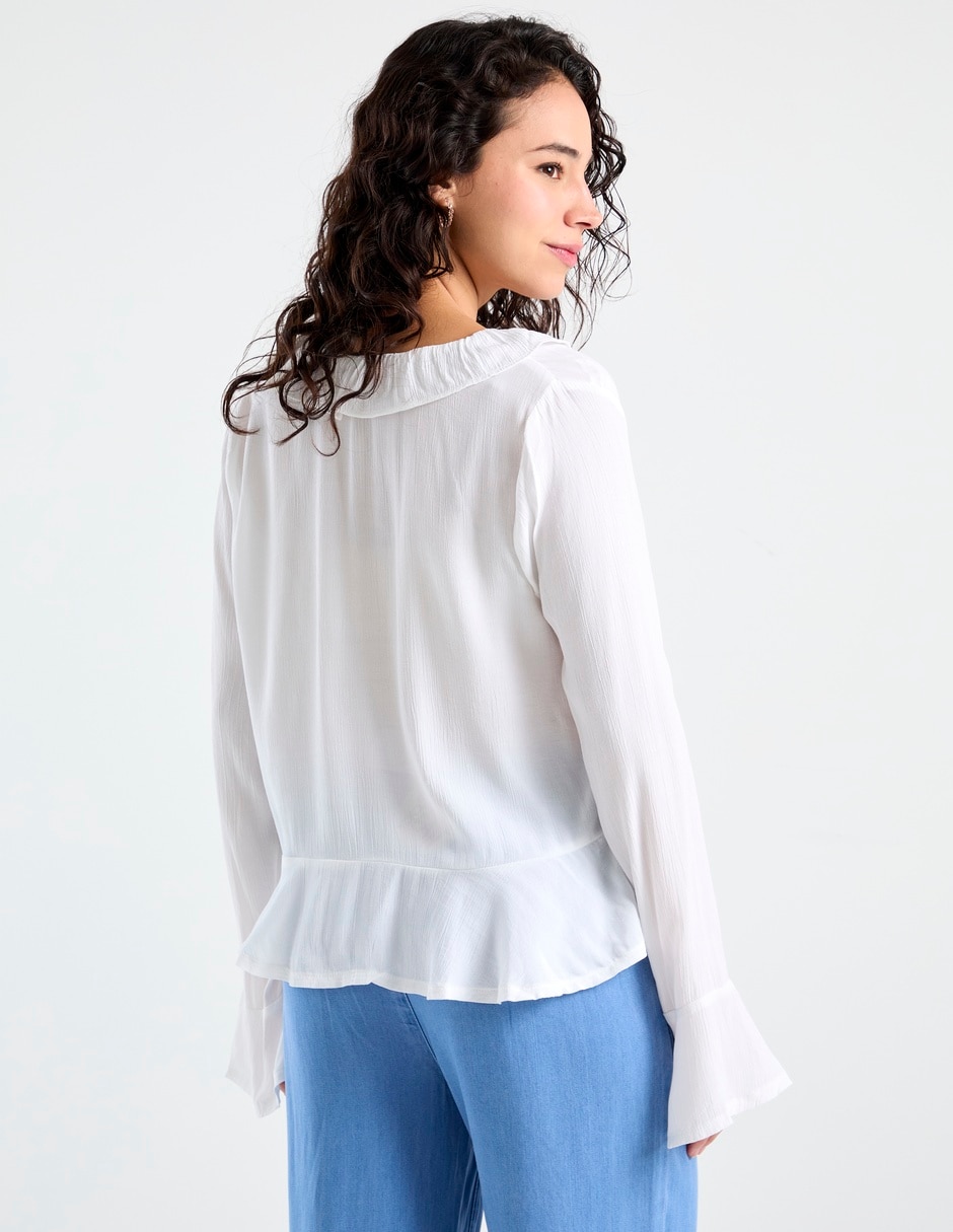 Blusa peplum manga larga para mujer 6