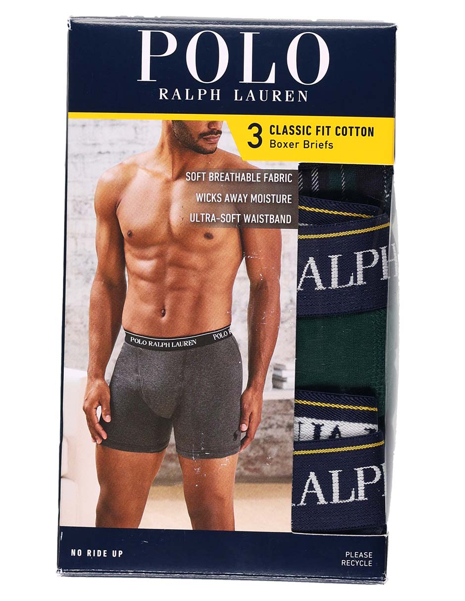 Set bóxer brief Polo Ralph Lauren de algodón para hombre 3 piezas