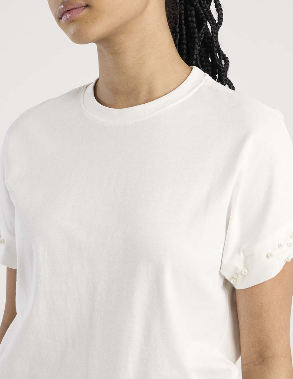 Playera manga corta cuello redondo mujer