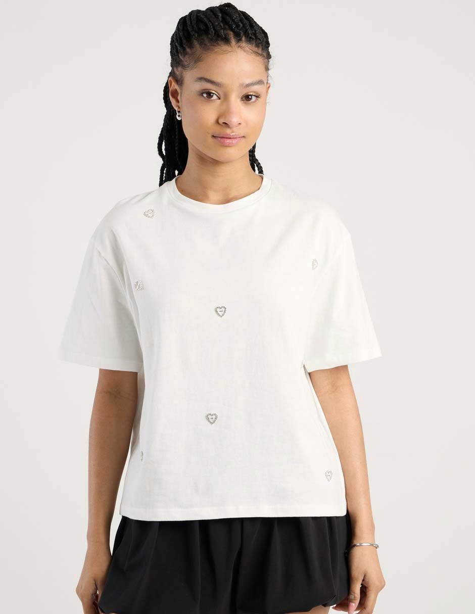 Playera manga corta cuello redondo para mujer 1