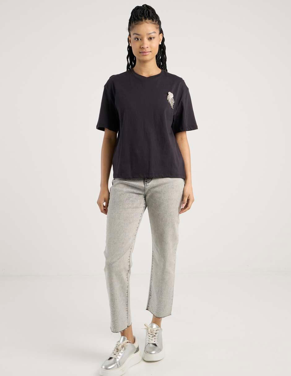 Playera manga corta cuello redondo mujer 3