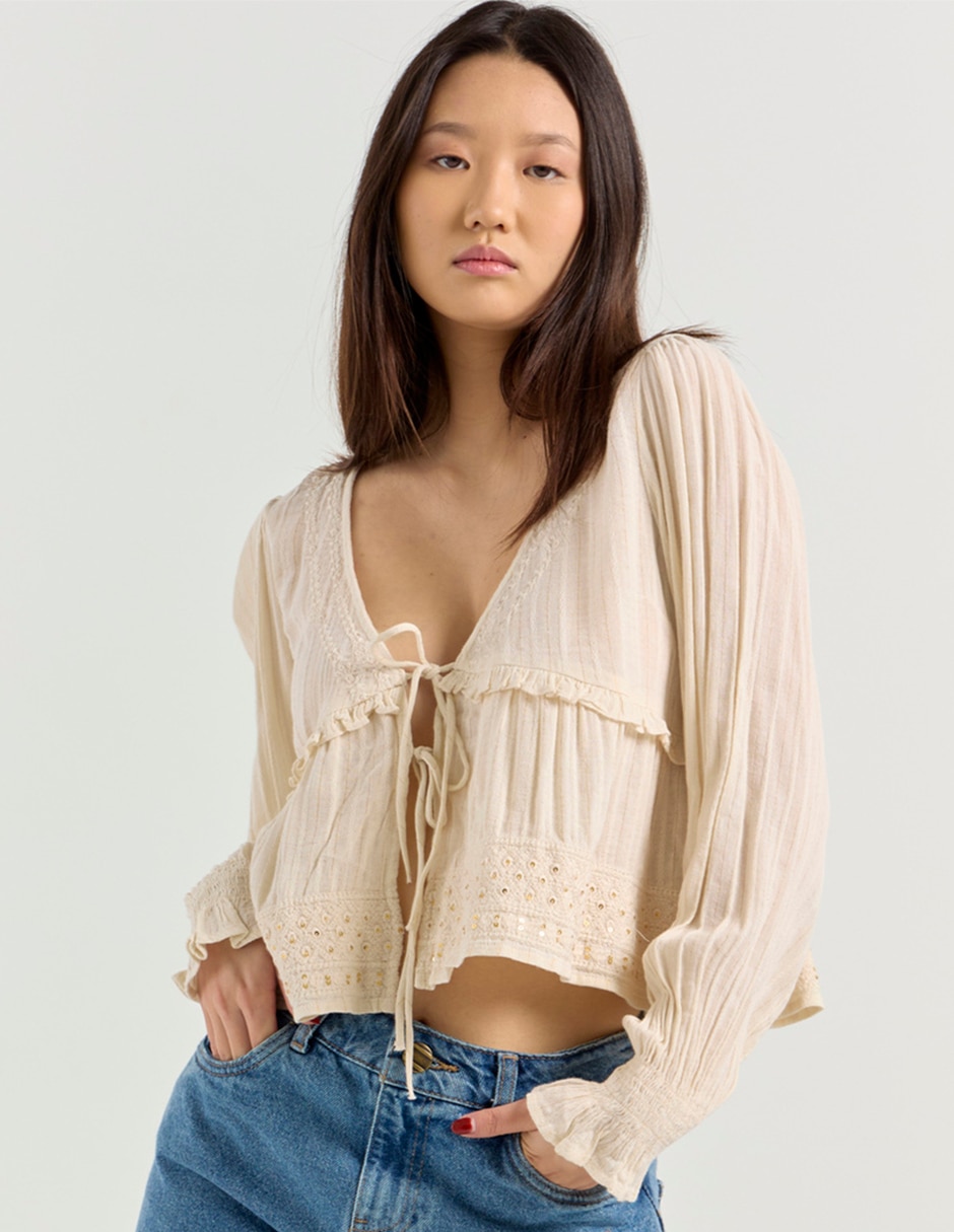 BLUSA AMERICAN EAGLE manga para mujer