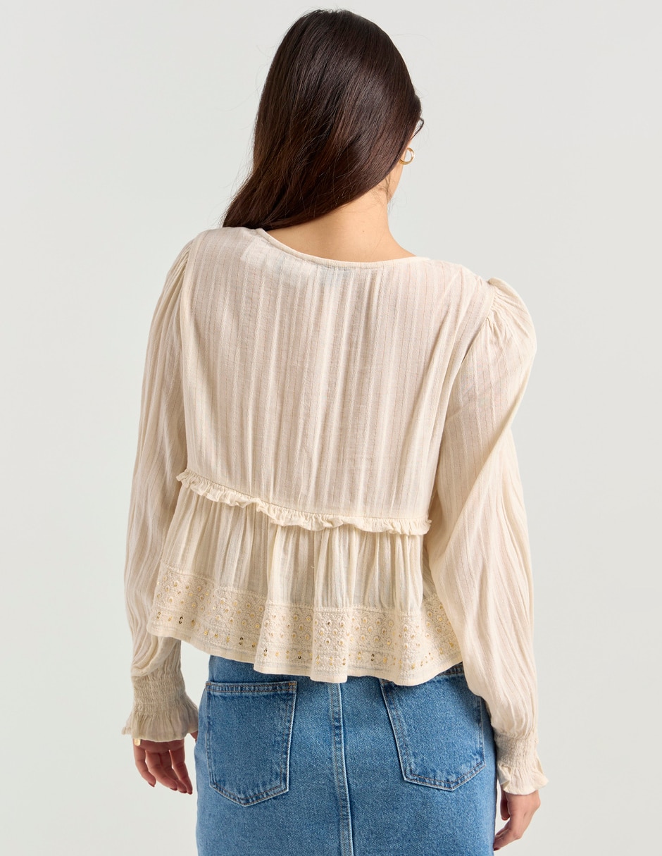 BLUSA AMERICAN EAGLE manga para mujer