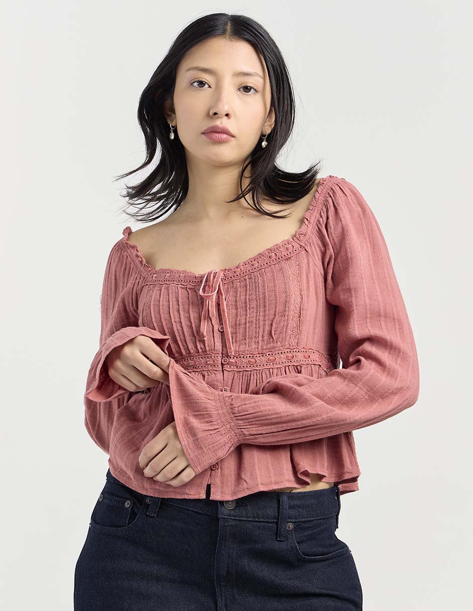 Blusa American Eagle manga larga para mujer