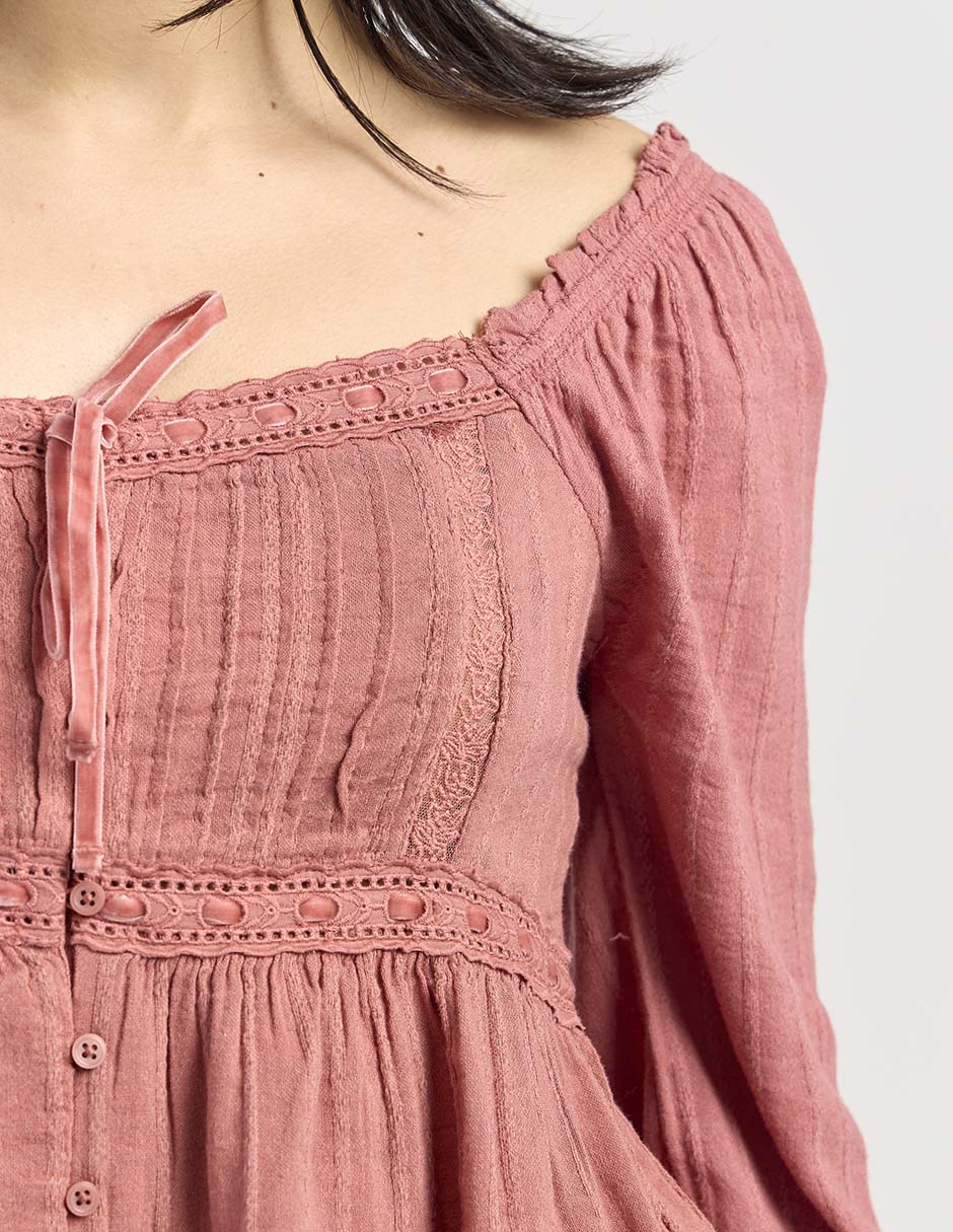 Blusa American Eagle manga larga para mujer