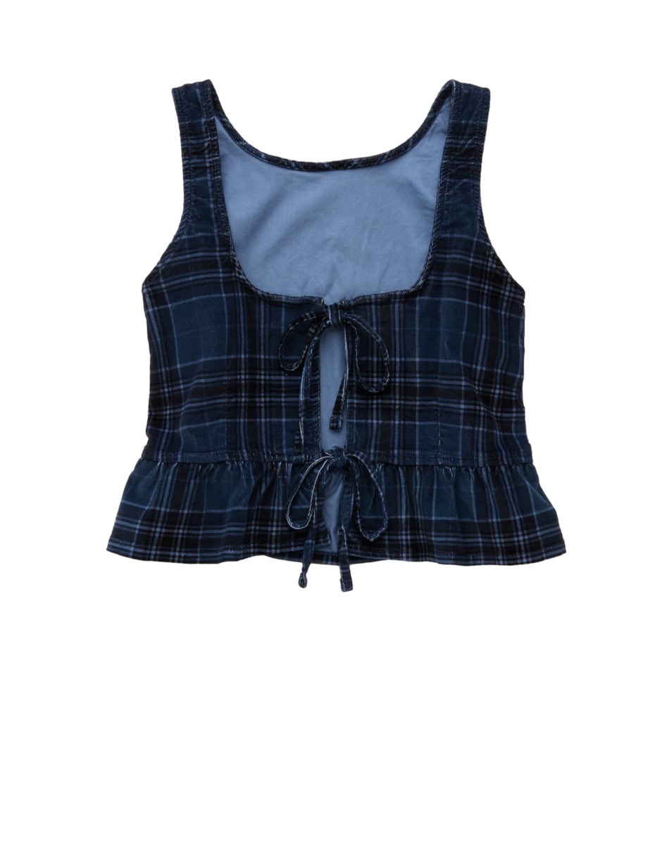 Top cuello redondo escote espalda abierta tirante ancho