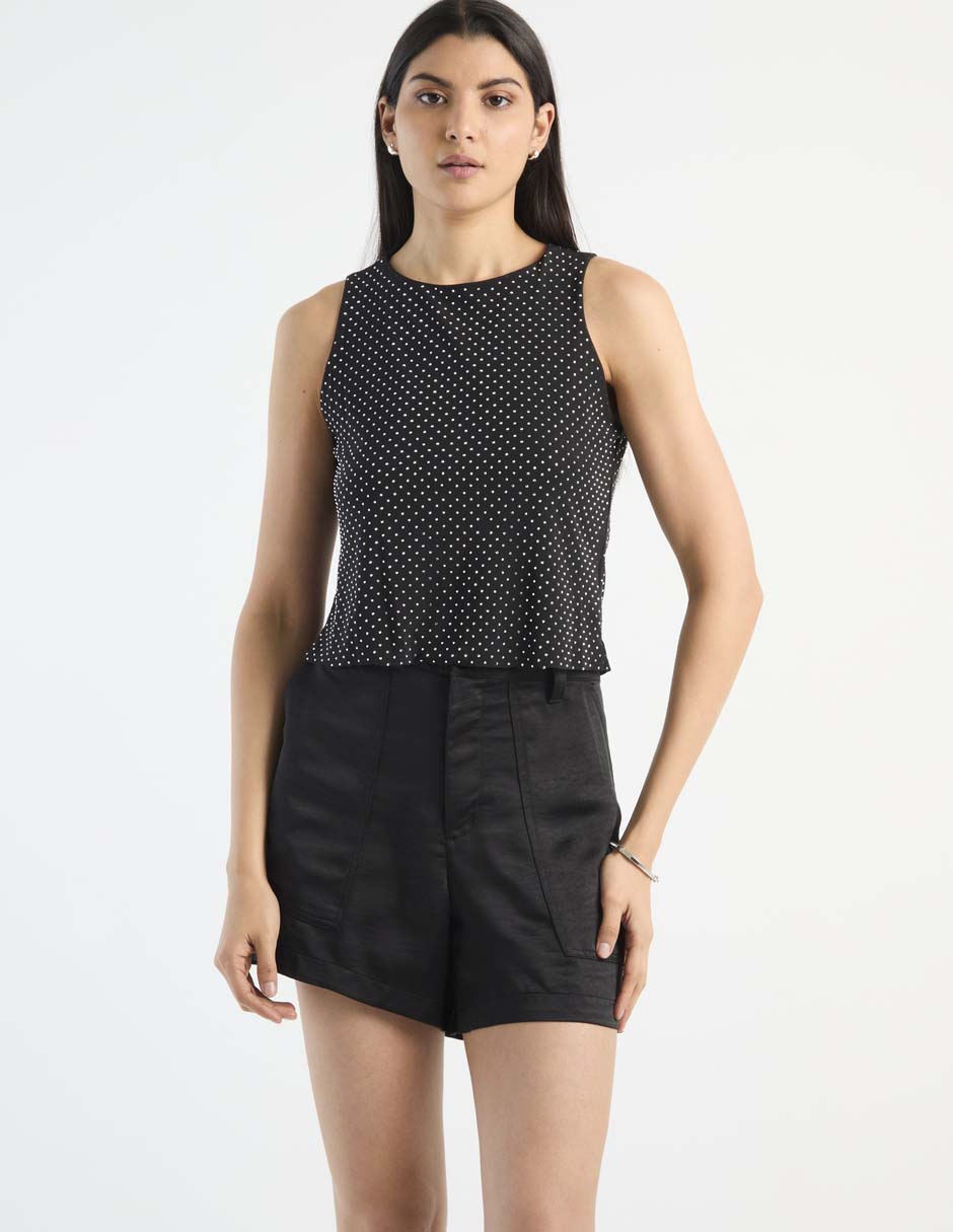 Top cuello redondo tirante ancho Top cuello redondo tirante ancho