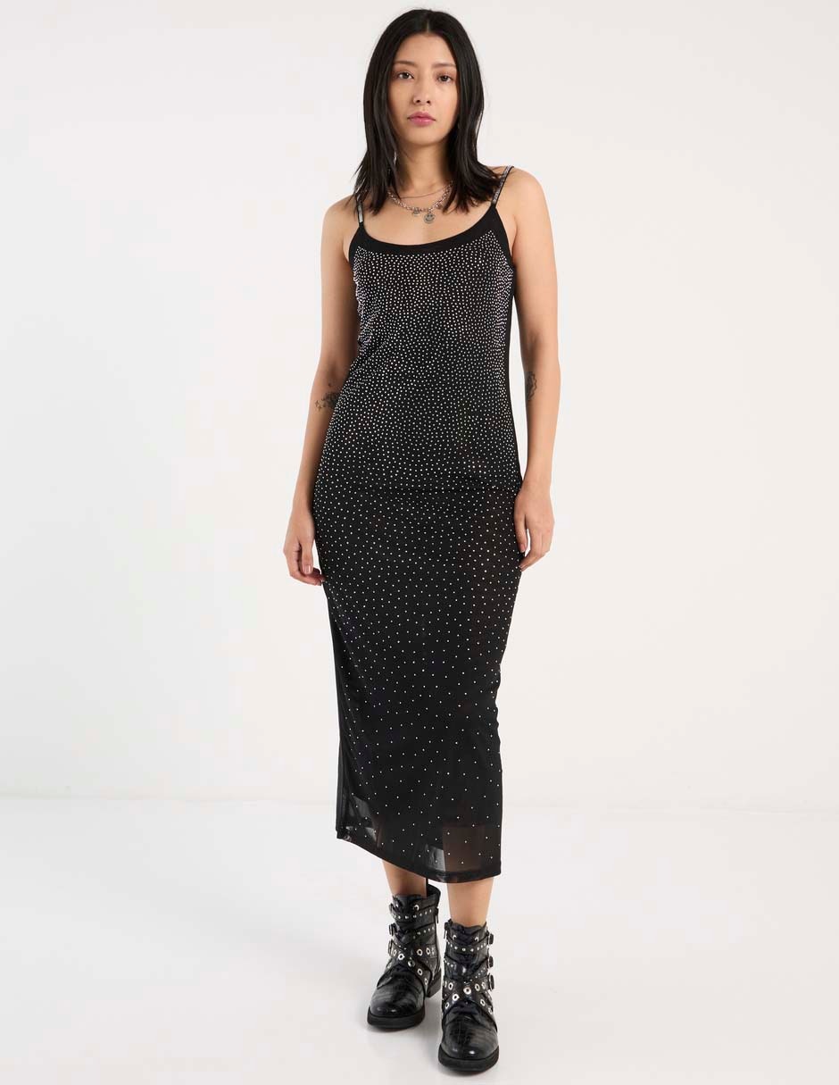 Vestido midi de fiesta escote redondo Vestido midi de fiesta escote redondo