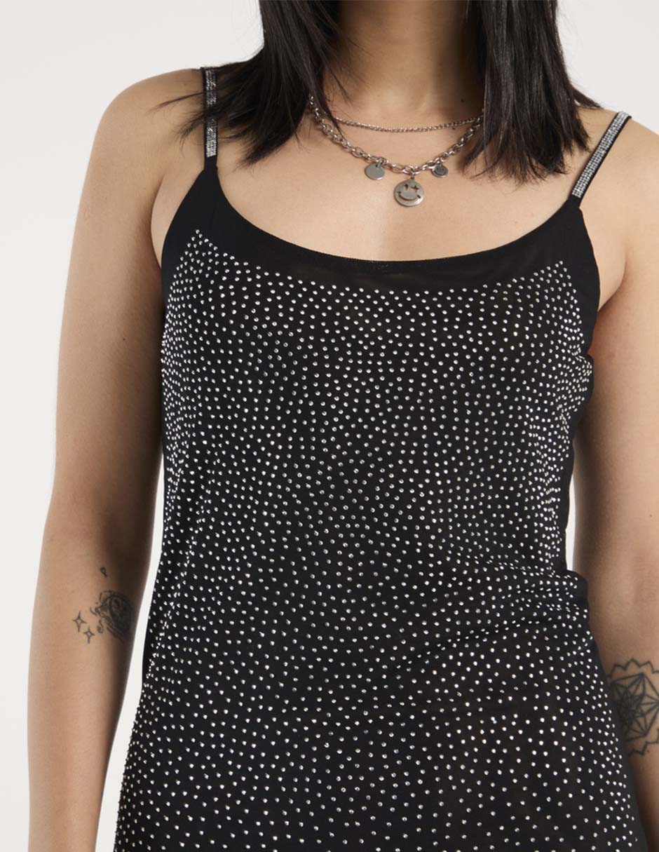 Vestido midi de fiesta escote redondo