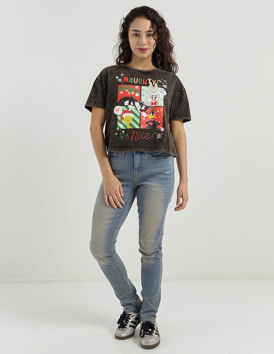 Playera manga corta cuello redondo para mujer 3