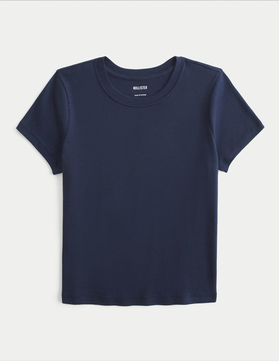 Playera manga corta cuello redondo para mujer