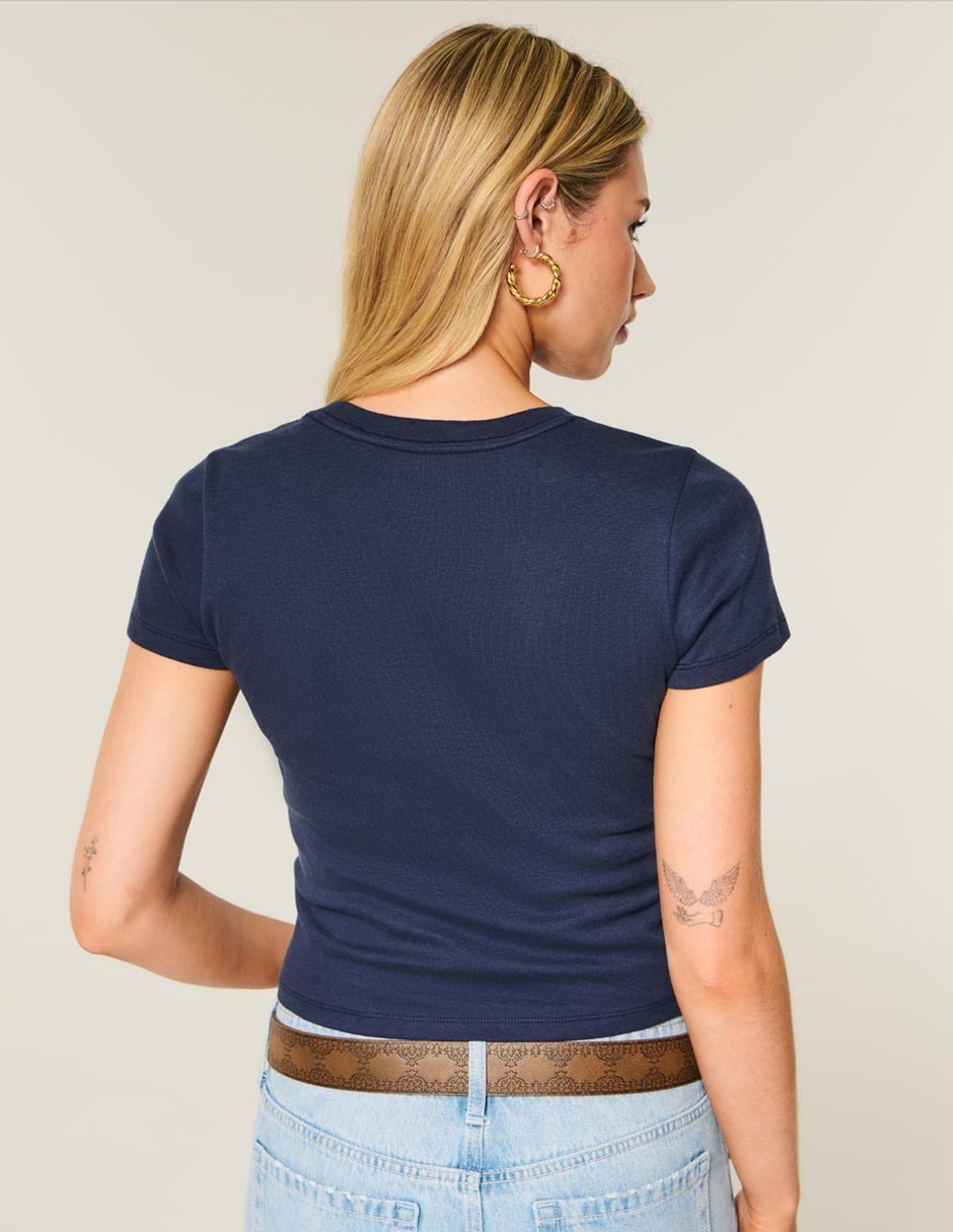 Playera manga corta cuello redondo para mujer 3