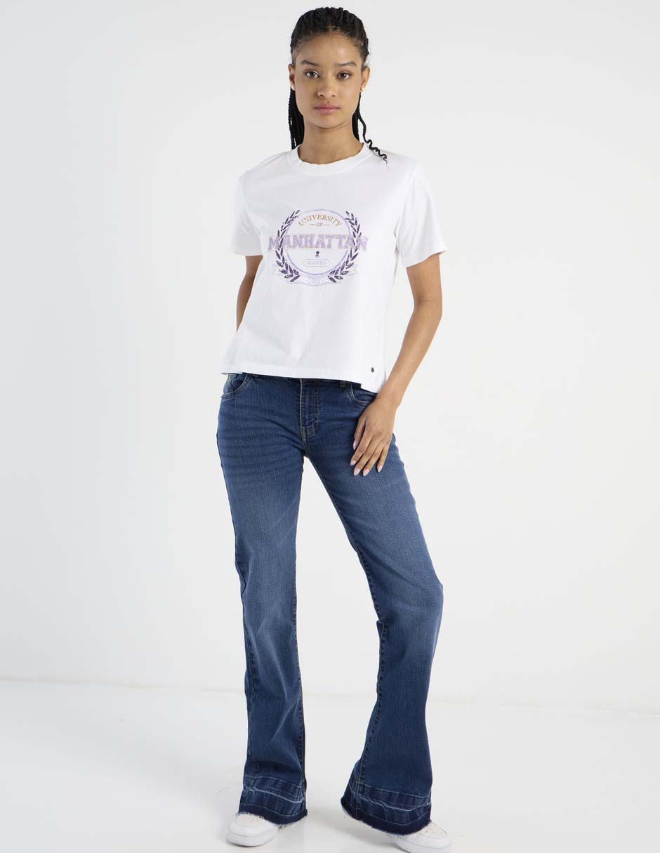Playera manga corta cuello redondo para mujer 3