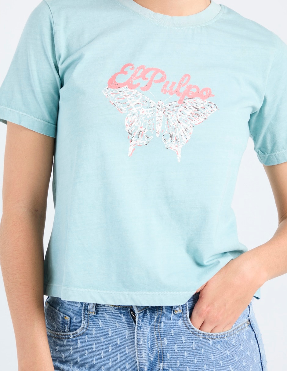 Playera manga corta cuello redondo para mujer 5