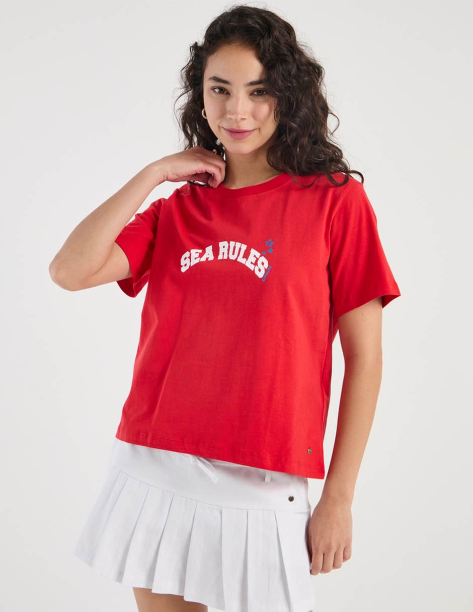 Playera manga corta cuello redondo para mujer 2
