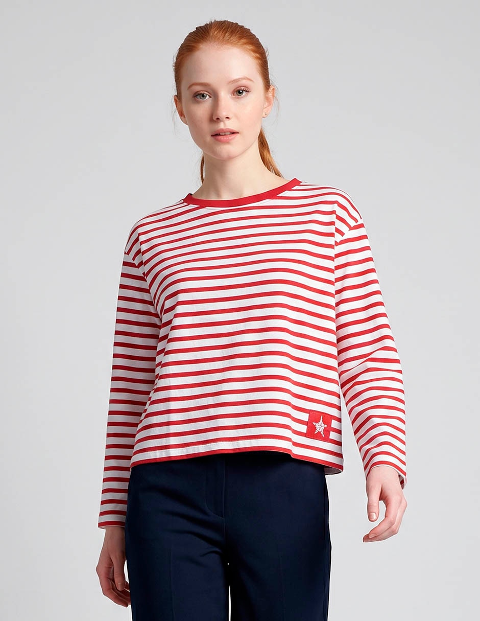 Playera manga larga cuello redondo para mujer Playera manga larga cuello redondo para mujer
