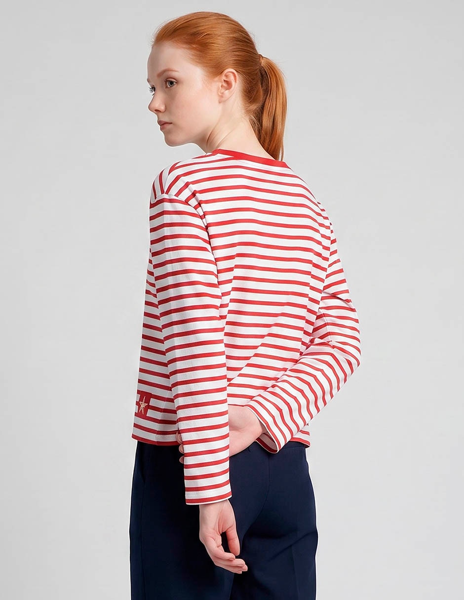 Playera manga larga cuello redondo para mujer 2