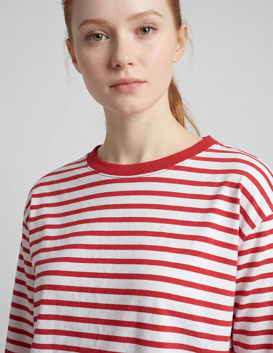 Playera manga larga cuello redondo para mujer 3