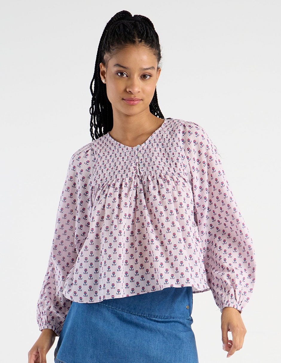 Blusa manga larga para mujer