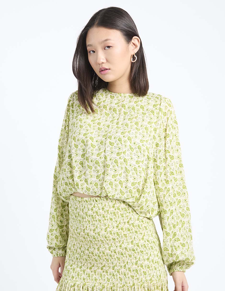 Blusa manga larga para mujer