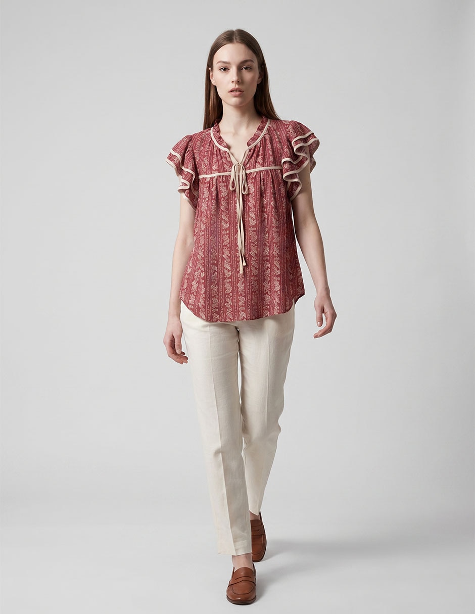 Blusa manga corta para mujer