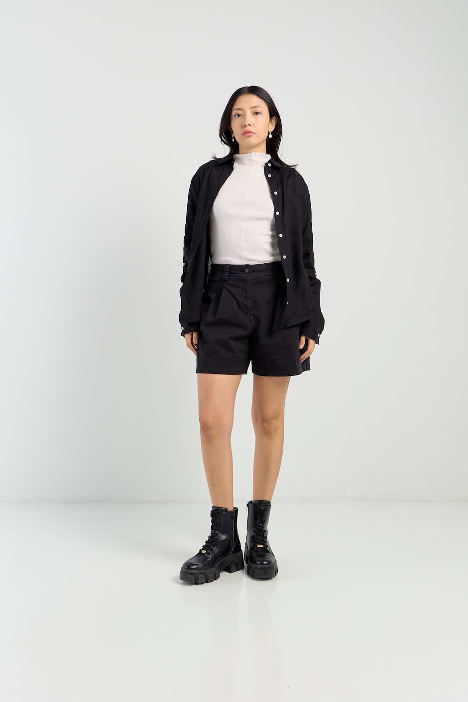 Blusa camisera manga larga para mujer 8