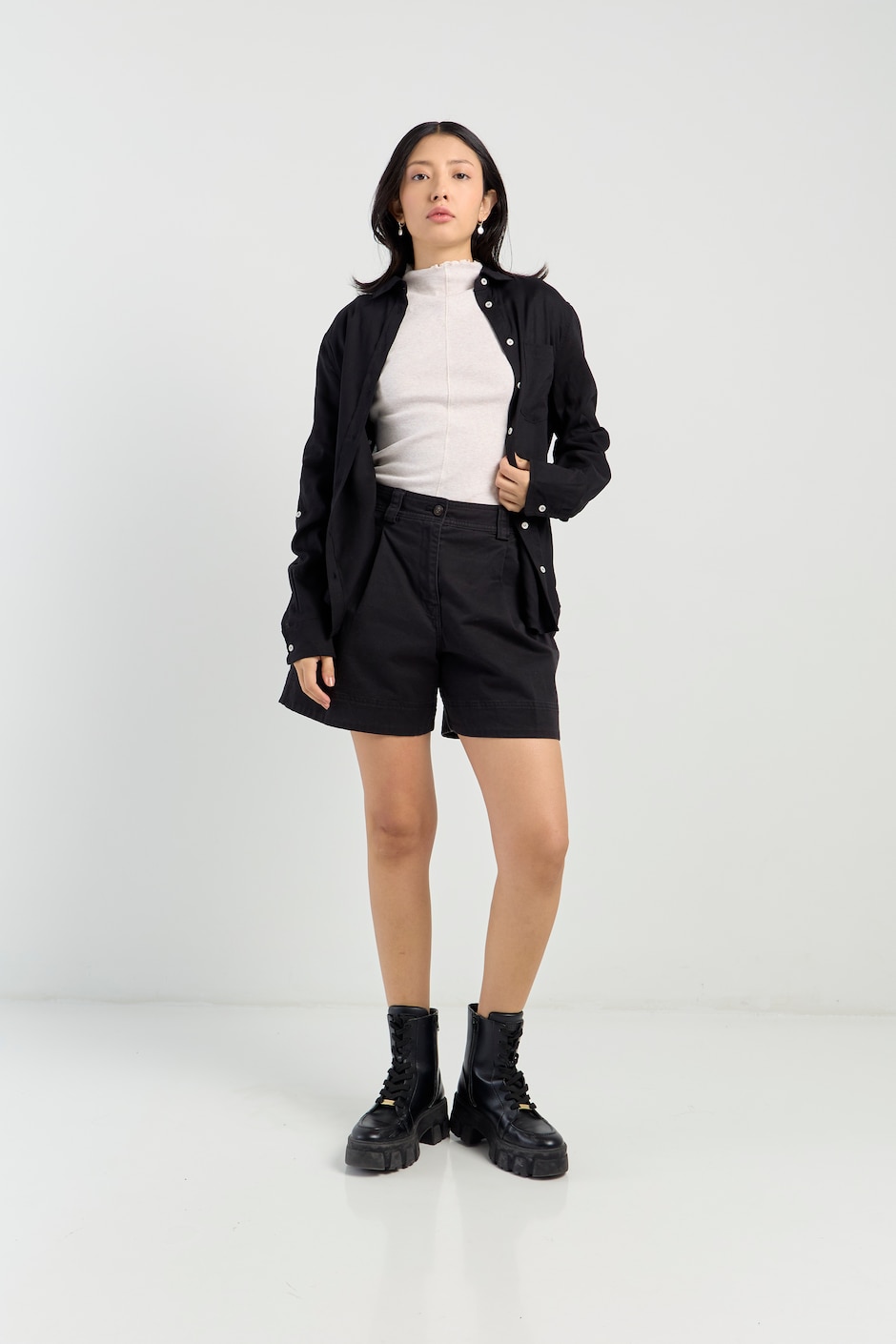Blusa camisera manga larga para mujer 9