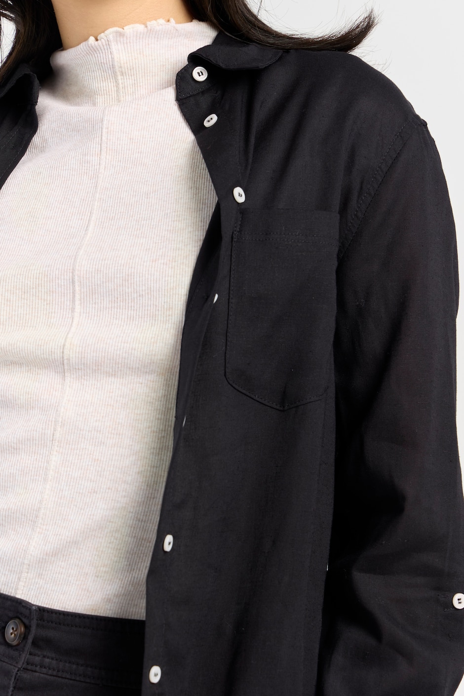 Blusa camisera manga larga para mujer 10