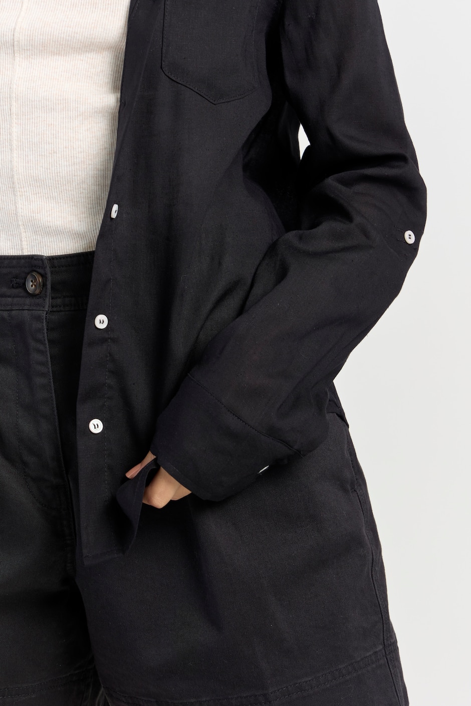 Blusa camisera manga larga para mujer 11