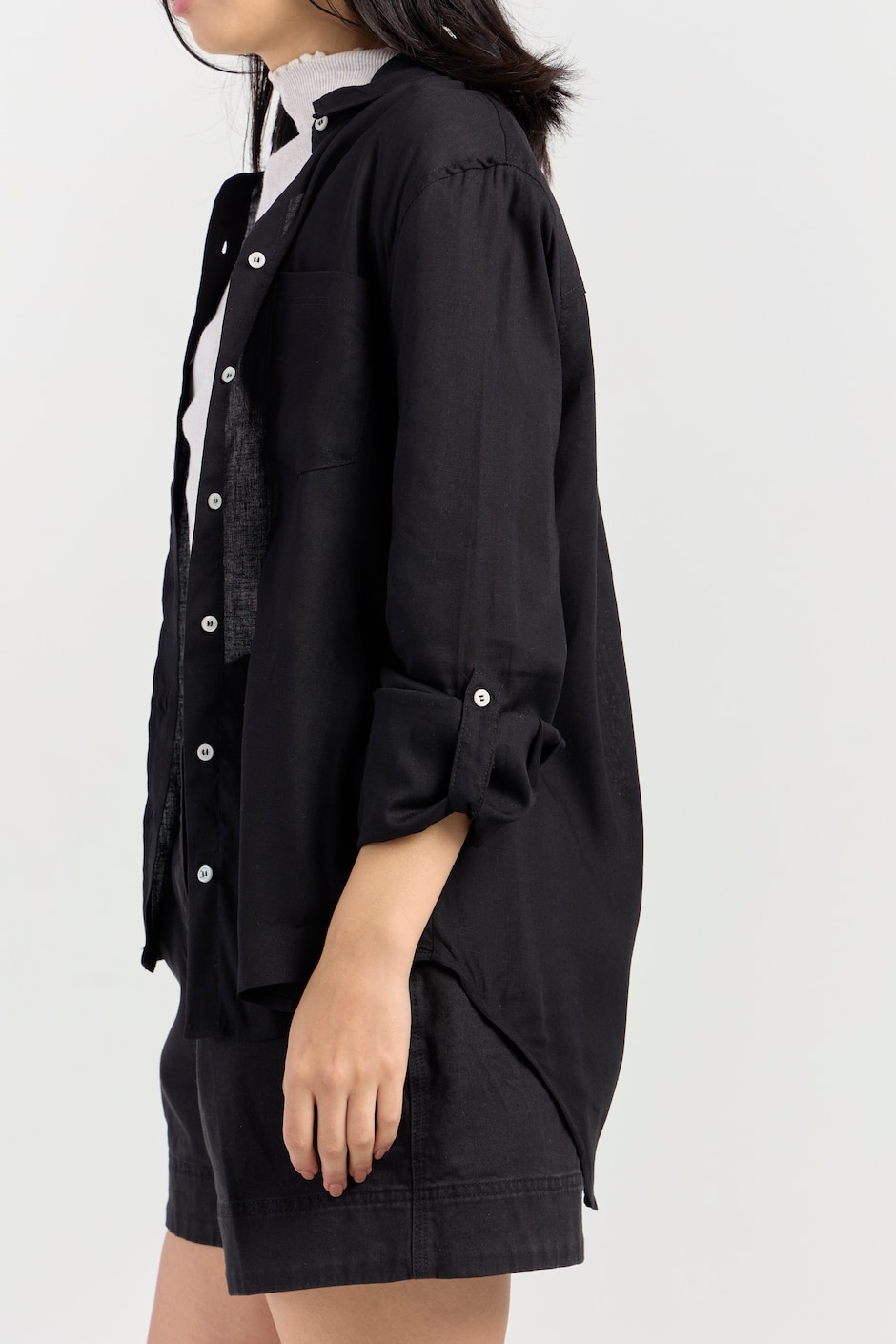 Blusa camisera manga larga para mujer 12