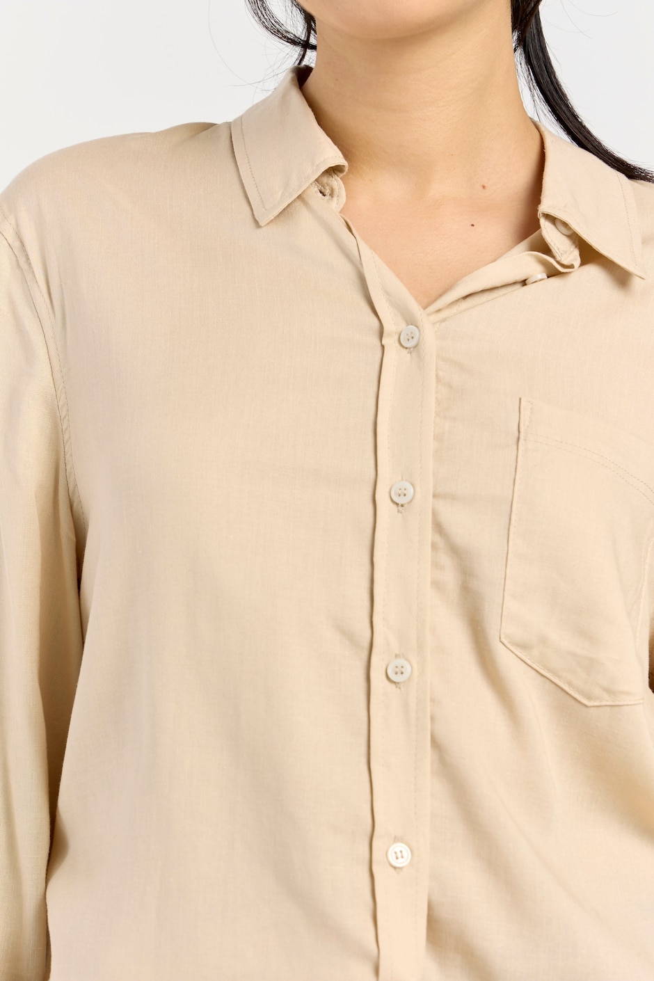 Blusa camisera Coffee Bean manga larga para mujer