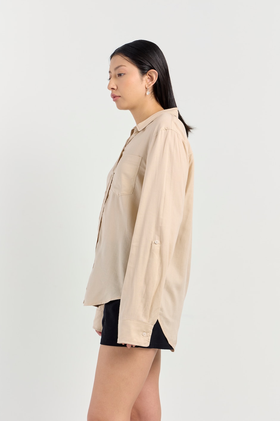 Blusa camisera Coffee Bean manga larga para mujer