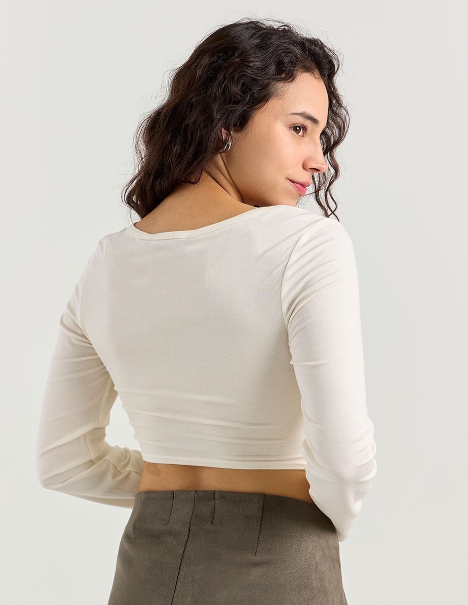 Blusa manga larga para mujer