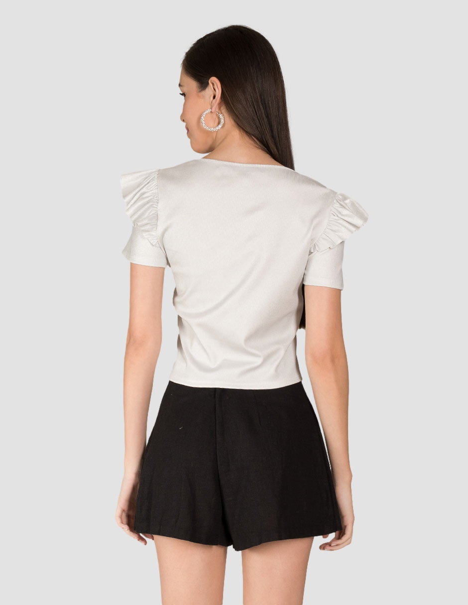 Playera manga corta cuello cuadrado mujer 2