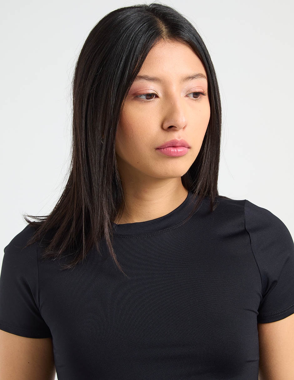 Playera manga corta cuello redondo mujer