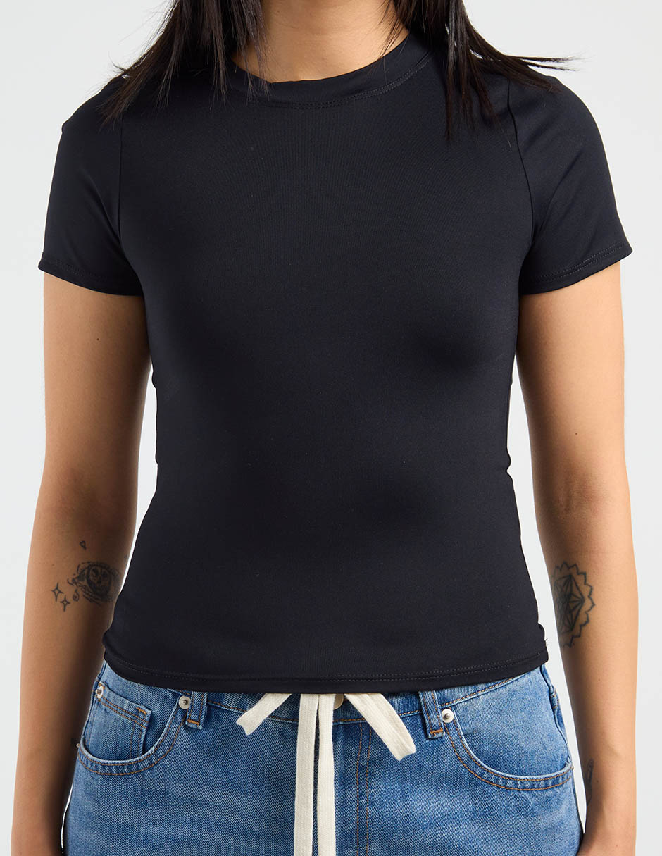 Playera manga corta cuello redondo mujer
