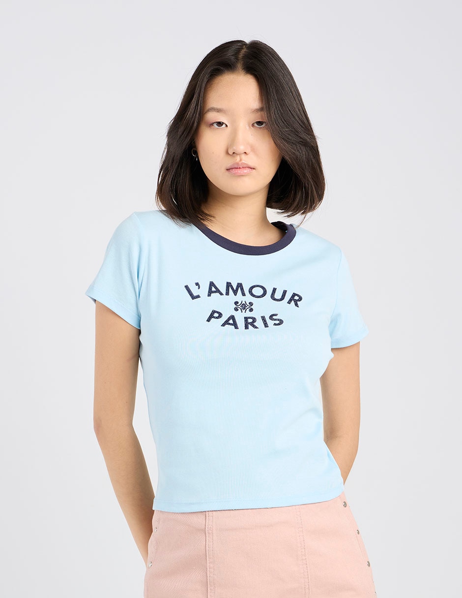 Playera manga corta cuello redondo para mujer 7