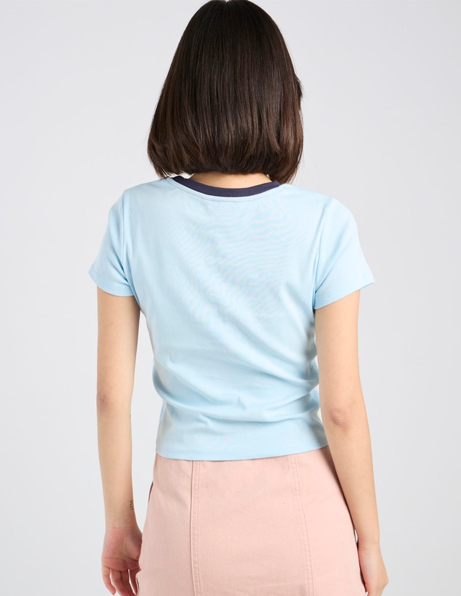 Playera manga corta cuello redondo para mujer 11