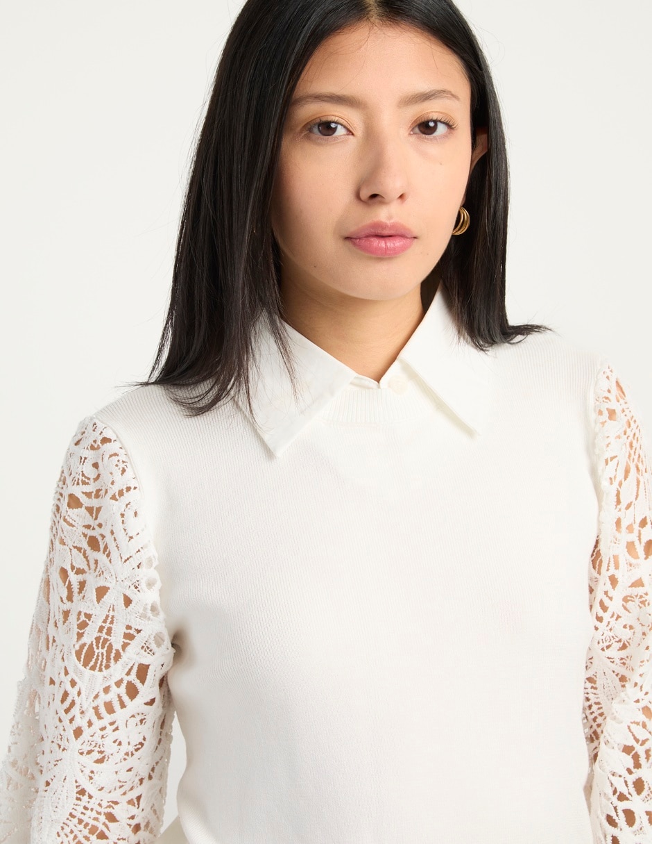 Suéter cuello camisero para mujer 10