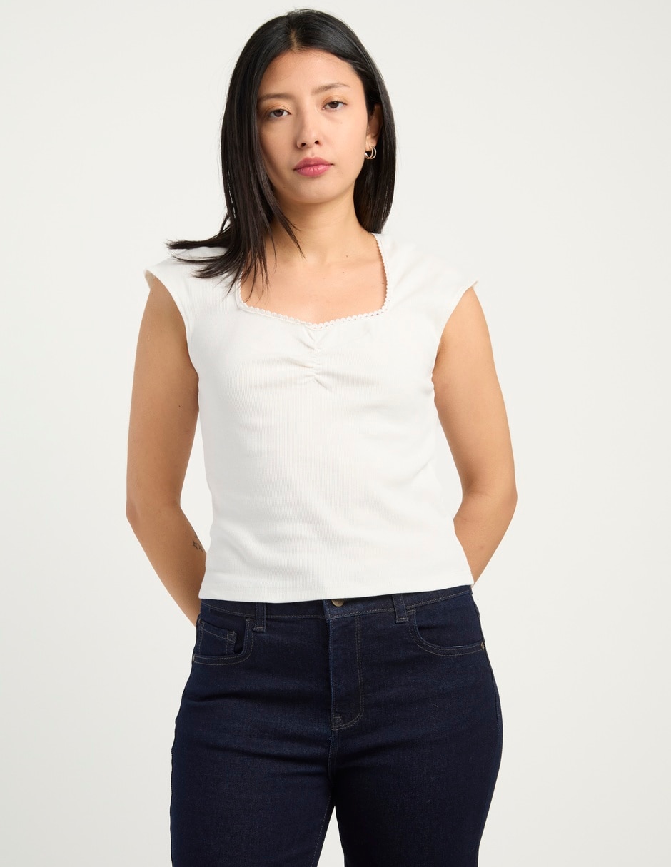 Blusa manga corta para mujer 7